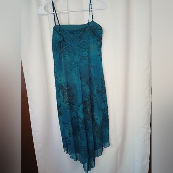 City Triangles Y2K Fairy Dress Juniors Large Asymmetric Blue Floral Whimsigoth - Picture 3 of 15